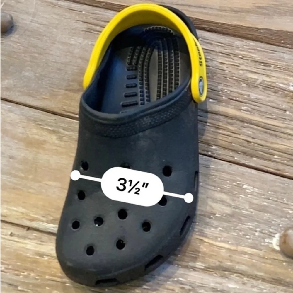 CROCS Black/Yellow Steeler’s Men’s 1 Women’s 3 Sling Back‎ Shoe